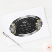 Floral Black Silver Product Label Leafy Rozen Logo (Envelop)