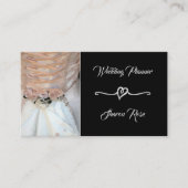 Floral Black Silver Wedding Planner Visitekaartje (Voorkant)