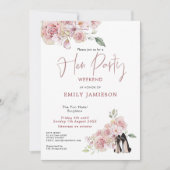 Floral Black Stiletto Weekend Itinerary Hen Party Kaart (Voorkant)