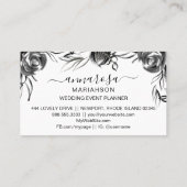 *~* Floral Black Waterverf Simple Elegant Flower Visitekaartje (Achterkant)