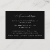  Floral Black Wedding Accommodations Informatiekaartje (Voorkant)