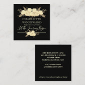 Floral Black Wedding Planner Square Visitekaartje (Voorkant / Achterkant)