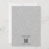 Floral Black Wedding QR Code Save The Date (Achterkant)