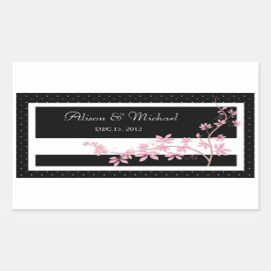 Floral Black - Wedding Seal Rechthoekige Sticker