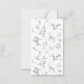 Floral Black & White Botanical Line Save The Date Notitiekaartje (Achterkant)