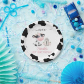 Floral Black White Koe Birthday Party Paper Bord (Feest)
