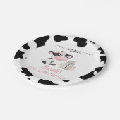 Floral Black White Koe Birthday Party Paper Bord (Gekanteld)