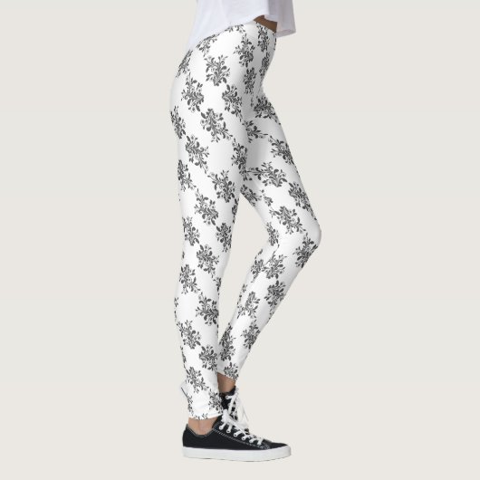 Floral Black & White-Leggings Leggings (Rechts)