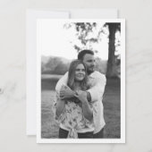  Floral Black White Photo Wedding Kaart (Achterkant)