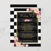 Floral Black White Stripes | Bendemisch goed Informatiekaartje (Voorkant / Achterkant)