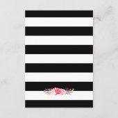 Floral Black White Stripes | Bendemisch goed Informatiekaartje (Achterkant)