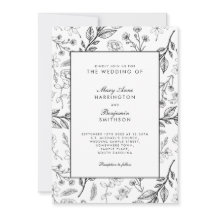  Floral Black White Wedding
