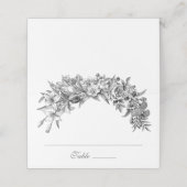  Floral Black White Wedding Plaatskaartje (Buitenkant ongevouwen)