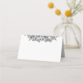  Floral Black White Wedding Plaatskaartje (Achterkant)