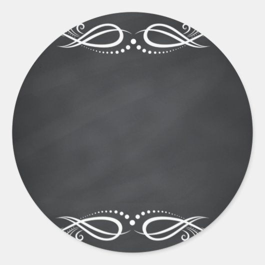 Floral Blank Faux Chalkboard Curves aanpassen Ronde Sticker (Voorkant)