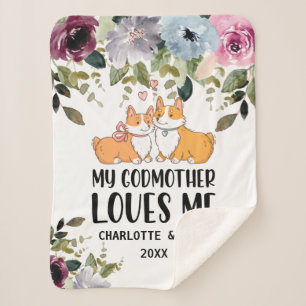Floral Blanket My Godmoeder houdt van mij geperson Sherpa Deken