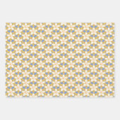  Floral blauw en geel Jonquil patroon Inpakpapier Vel (Voorkant 3)