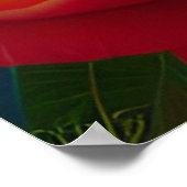 Floral blauw gezichtsopname poster (Hoek)