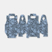 Floral, blauw, tijgerpatroon bedankdoosjes (Uitgevouwen)