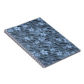 Floral, blauw, tijgerpatroon notitieboek (Rechterzijde)