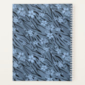 Floral, blauw, tijgerpatroon planner (Achterkant)