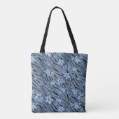 Floral, blauw, tijgerpatroon tote bag (Achterkant)