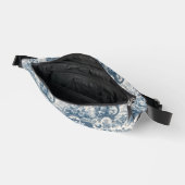 floral Blauw toile de jouy monogram Sling B Heuptasje (Open)