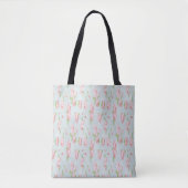 Floral blauw tote bag (Voorkant)