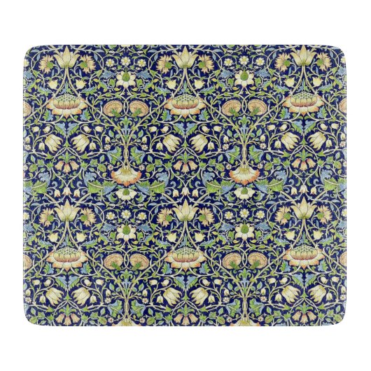 Floral  Blauw William Morris Antiek Kunst Snijplank (Voorkant)