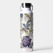Floral Blauw Wit Water Fles (Voorkant)