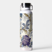 Floral Blauw Wit Water Fles (Achterkant)