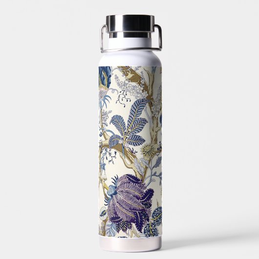 Floral Blauw Wit Water Fles (Achterkant)