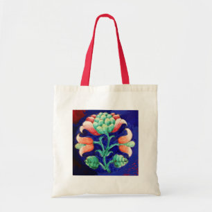 FLORAL, blauwe roze groen Tote Bag