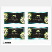 Floral Blauwgroen Black Gold Product Labels - Leaf (Vel)