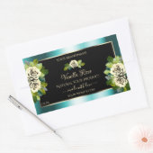 Floral Blauwgroen Black Gold Product Labels - Leaf (Envelop)
