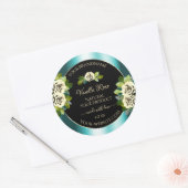 Floral Blauwgroen Black Gold Product Labels - Leaf (Envelop)