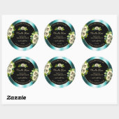 Floral Blauwgroen Black Gold Product Labels - Leaf (Vel)