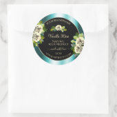 Floral Blauwgroen Black Gold Product Labels - Leaf (Tas)