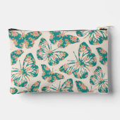  Floral Blauwgroen Butterfly Pattern, gepersonalis Etui (Achterkant)