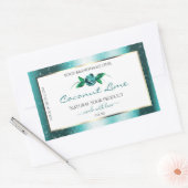 Floral Blauwgroen en White Product Labels Zacht gl (Envelop)