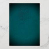 Floral Blauwgroen Gouden Scroll Quinceanera Folie Uitnodiging (Achterkant)