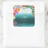 Floral Blauwgroen gradiënt Product Labels Monogram (Tas)