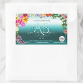 Floral Blauwgroen gradiënt Product Labels Monogram (Tas)