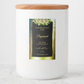 Floral Blauwgroen groene marmer Black Product Labe Voedselcontainer Etiket (Voorkant)