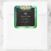 Floral Blauwgroen Groene Zwarte Etiketten van het  (Tas)