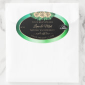 Floral Blauwgroen Groene Zwarte Etiketten van het  (Tas)