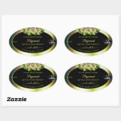 Floral Blauwgroen Groene Zwarte Etiketten van het  (Vel)