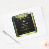 Floral Blauwgroen Groene Zwarte Etiketten van het  (Envelop)