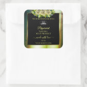 Floral Blauwgroen Groene Zwarte Etiketten van het  (Tas)