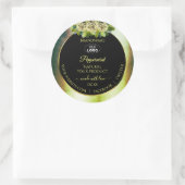 Floral Blauwgroen Groene Zwarte Etiketten van het  (Tas)